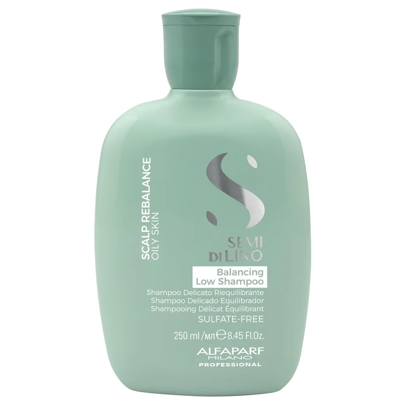 Alfaparf Milano Semi Di Lino Scalp Rebalance Balancing Low Shampoo - Shampoo Sem Sulfato - Para Oleosidade Excessiva e Caspas - Qualidade Profissional de Salão 250ml
