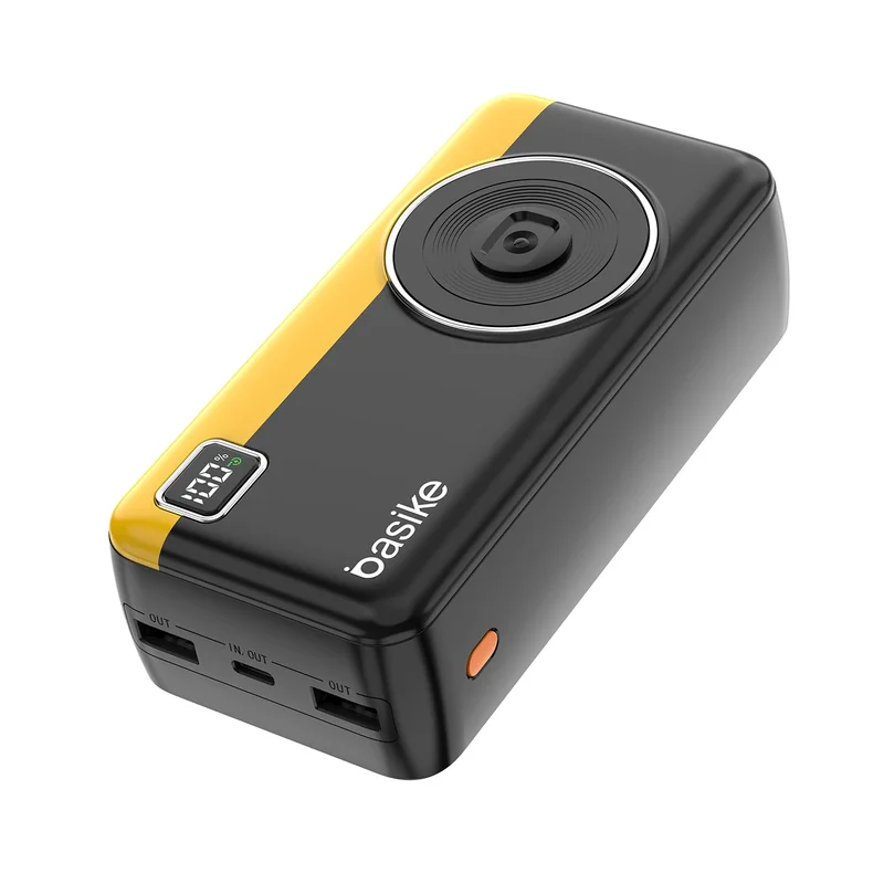 Power Bank 30000mAh, Basike Carregador Portátil 2 Saídas USB-A(até 22.5W) + Tipo-C(até 22.5W) com Cabo, Carregamento Rápido, Led Indicador de Bateria Proteção Inteligente (Preto)