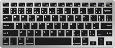 Geonav Teclado Multidispositivos Bluetooth, sem fio, Padrão ABNT2, Multissistemas, Teclas macias, Compacto, Autonomia de bateria, LED Indicador de bateria, OFTCW02SG, Cinza espacial/Preto