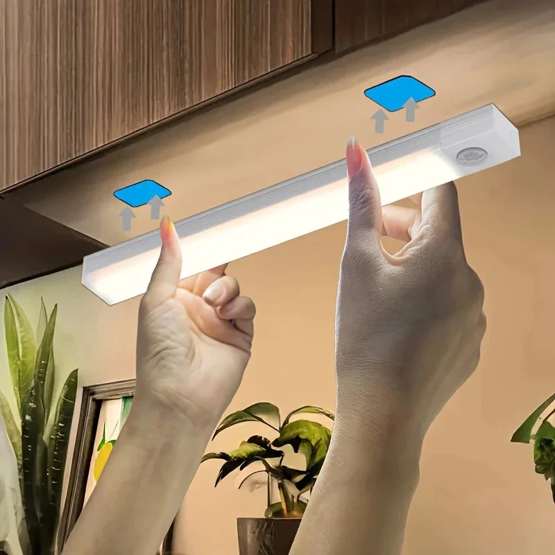 10/30/50cm Smart Luminária Inteligente Ultra LED com sensor de movimento sem fio Recarregável USB para Baixo do Armário
