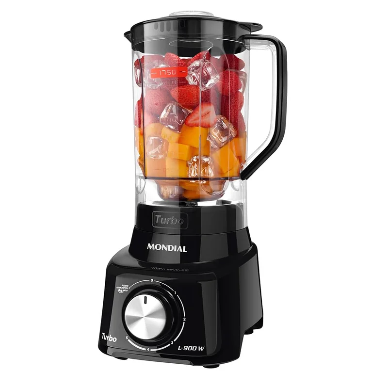 MONDIAL Liquidificador, Turbo L-900W, 110V, Preto, 2,7L - L-900-FB