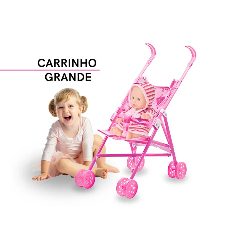 Carrinho de Bonecas Infantil Carrinho de Bebê Reborn Carrinho de Bonecas Reborn