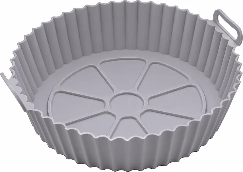 Kit 2 Formas de Silicone para Air Fryer 20cm com Alças | Reutilizável Antiaderente | Resistente 230°C | Para Air Fryer e Forno