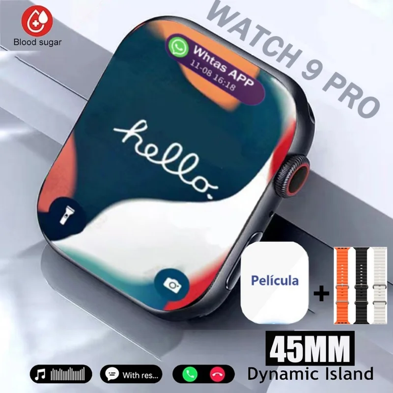 2026 smartwatch 9 pro Carregamento sem fio relógio inteligente 2.02 inches Série 9 Bluetooth Call