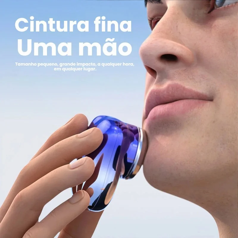 Barbeador Elétrico Portátil à Prova d’Água – Compacto, Recarga Rápida USB-C e Seguro