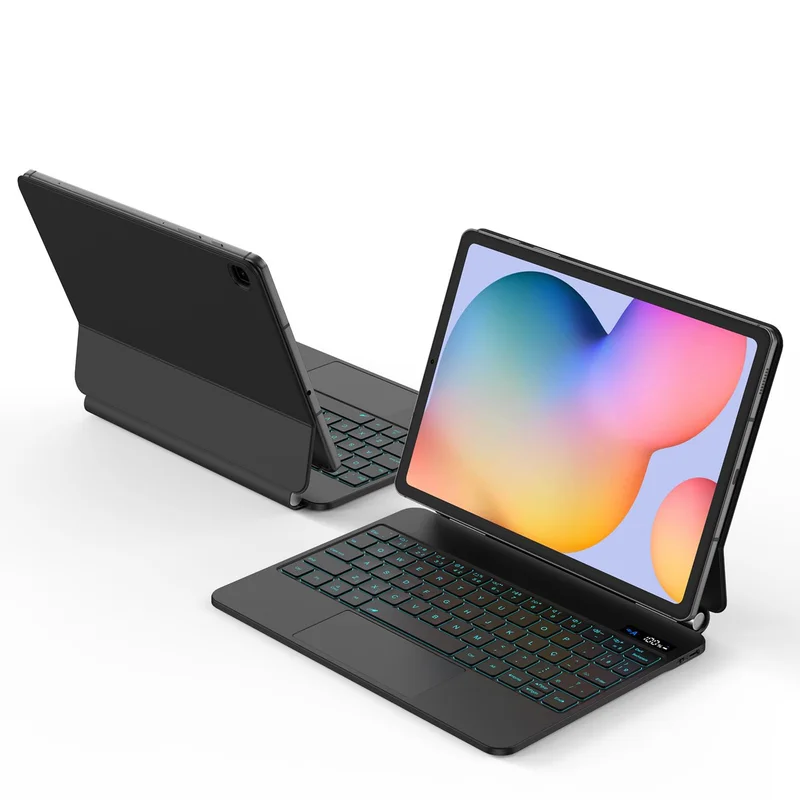 BETTDOW Capa com Teclado e Trackpad para Samsung Galaxy Tab S6 Lite 10.4" Polegadas, 2024 SM-P620/P625/2022 SM-P613/P619/2020 SM-P610/P615/P617, Flexível e portátil teclado Bluetooth sem fio preto