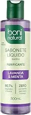 BONI NATURAL - Sabonete Líquido de Lavanda e Menta, Vegano e Natural, Altamente Hidratante e Perfumado, 300ml