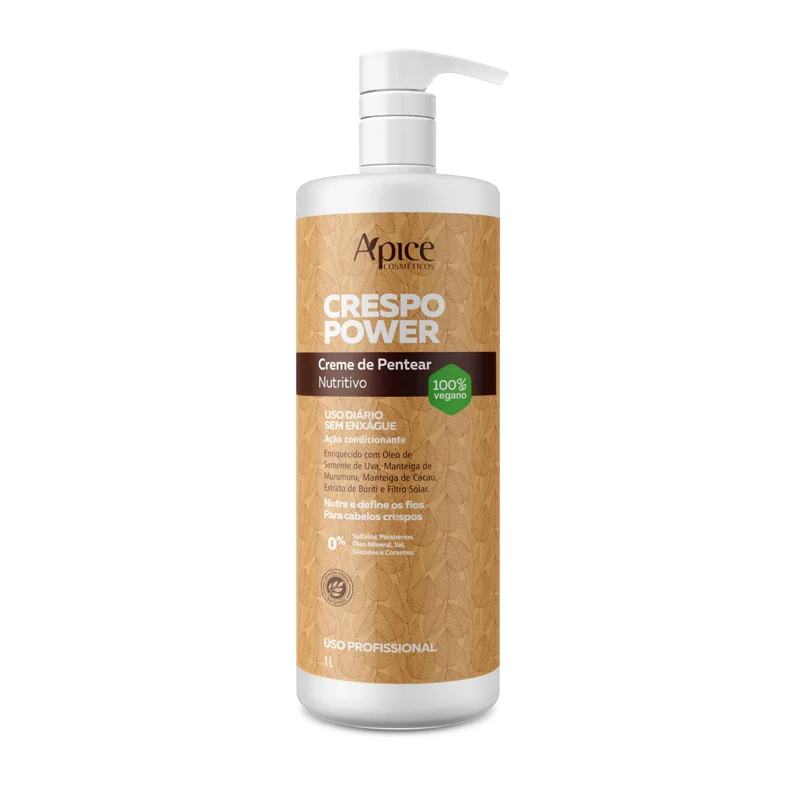 Ápice Creme de Pentear Nutritivo Crespo Power | Definição e Brilho Máximo | 1000ml