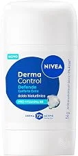 NIVEA Desodorante Antitranspirante Stick Derma Control Defende 54g, Proteção 72h, Previne Irritações, Ácido Hialurônico, Conforto Extra