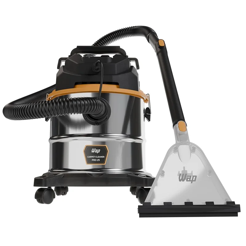 WAP Extratora e Aspirador Barril Carpet Cleaner Pro 25 1700W 2250mmH20 Com 8m de Alcance e Acabamento em Inox (220, Volts)