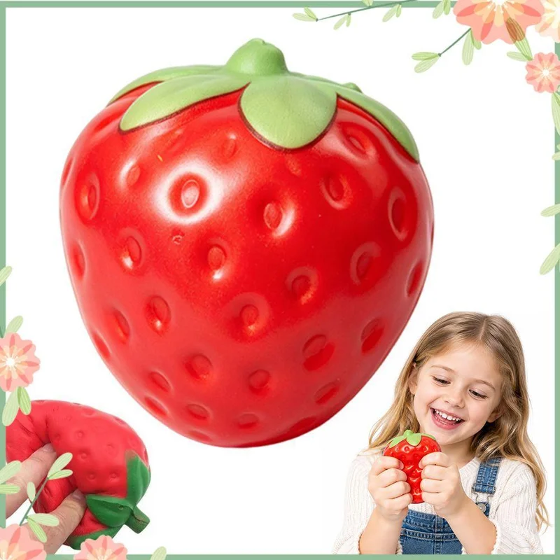 THUY Morango Squeeze Ball , Engraçado Grande Aperto Anti-Stress , Brinquedo Macio Para Alívio Do Estresse Em Forma De Fr