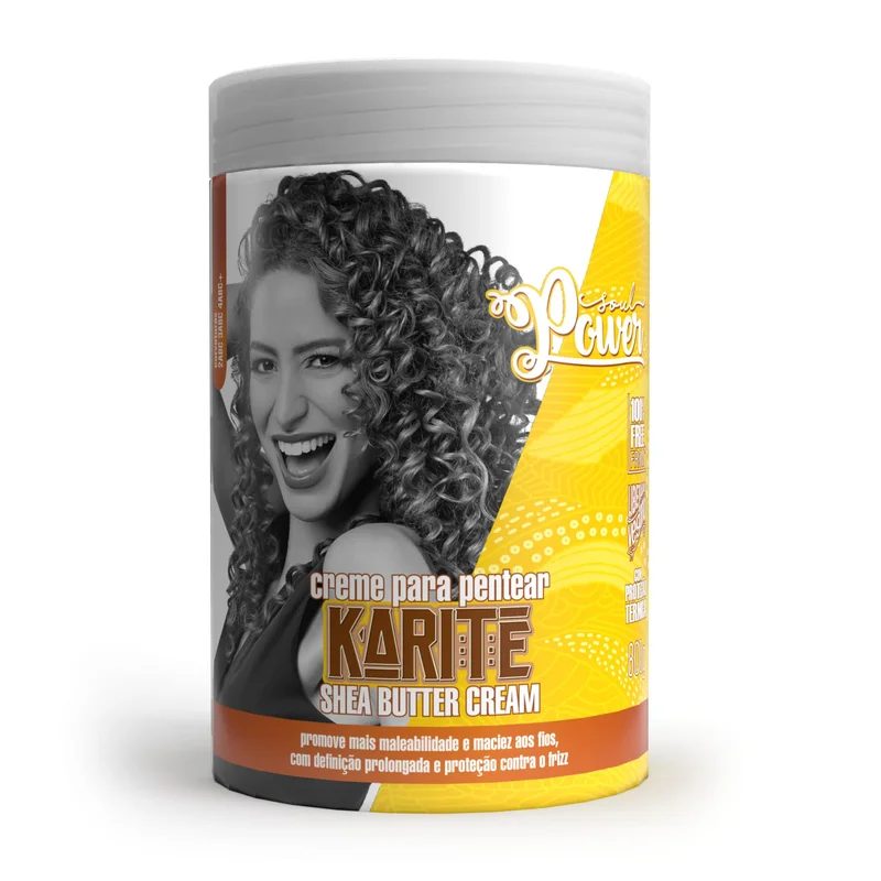 Creme Para Pentear Karité Soul Power - Define, Hidrata e Mantém os Cachos Macios - 800g