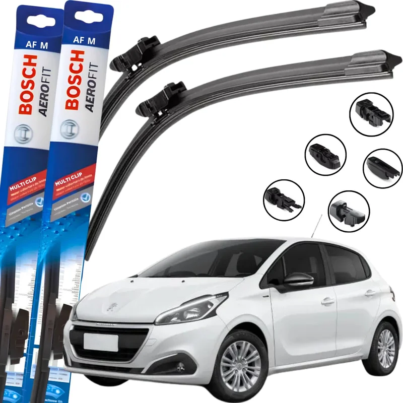 Par Palheta Limpador Parabrisa Original Bosch Multiclip (PEUGEOT 208 2013 À 2018)