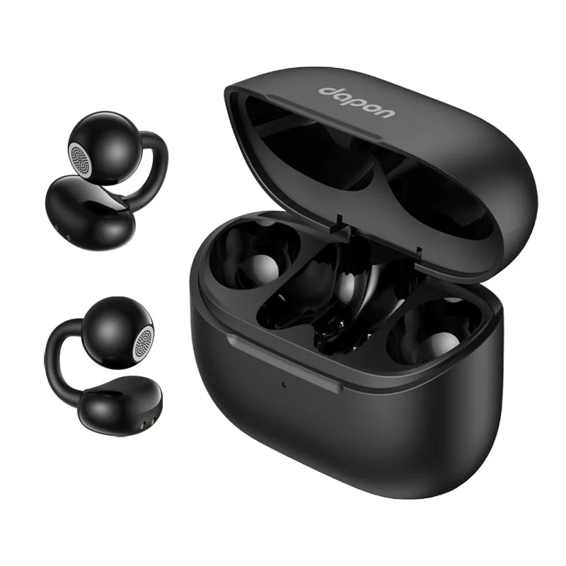 Dapon Fone de Ouvido Open Ear DPF25 Bluetooth 6.0 Sem Fio com Microfone-Preto