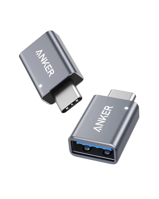 Anker Adaptador USB C (pacote com 2), transferência de dados de alta velocidade, adaptador USB-C para USB 3.0 fêmea para MacBook Pro 2020, iPad Pro 2020, Samsung Notebook 9, Dell XPS | Para MacBook Pro 2020, iPad Pro 2020, Samsung Notebook 9, Dell XPS e m