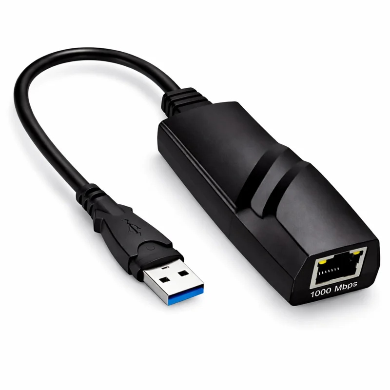 Adaptador USB 3.0 para Ethernet RJ45 Gigabit 1000Mbps com Chip Integrado – Placa de Rede LAN Externa | Conversor USB para Cabo de Rede | Compatível com Windows, Mac, Linux, Notebook e PC