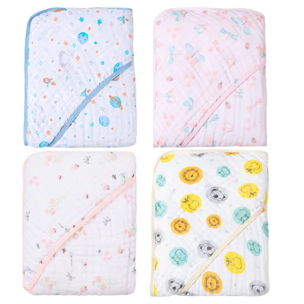 Toalha de Banho Fralda Soft com Capuz para Bebê OU Kit com 2 Toalhas