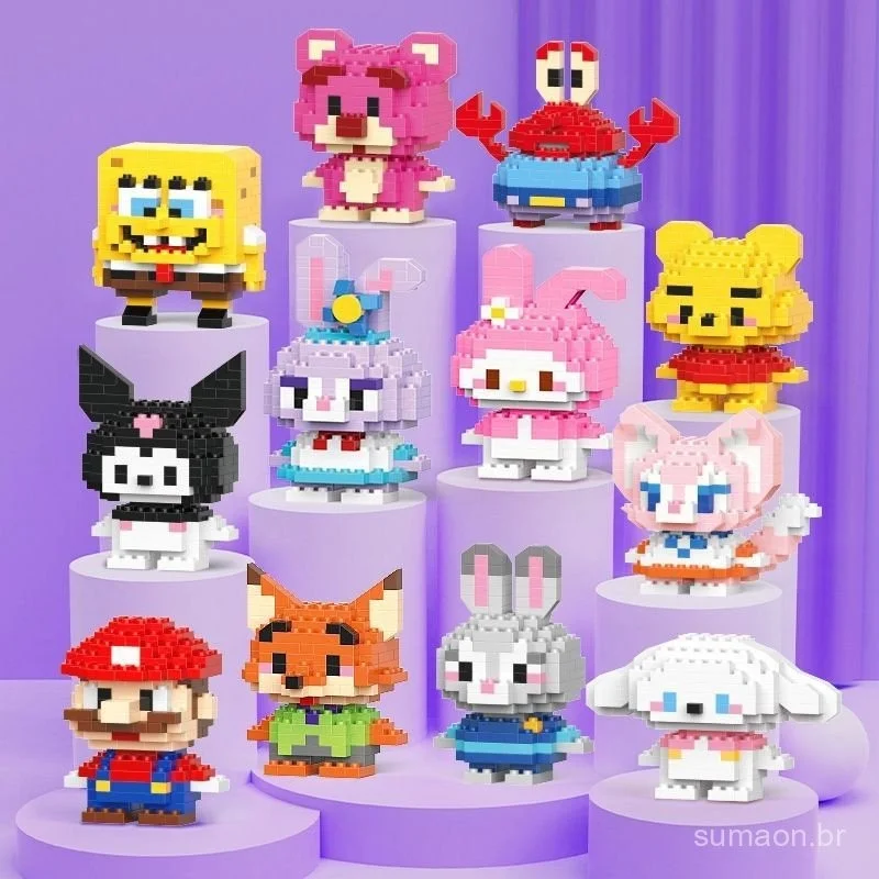 Blocos de Montagem Mini Peças Personagens de Anime Brinquedo Educativo Presente Infantil