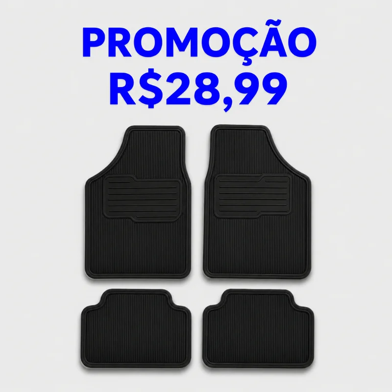Tapete Automotivo Grosso Resistente Universal Carro Borracha Macia Premium Encaixe Perfeito Assoalho