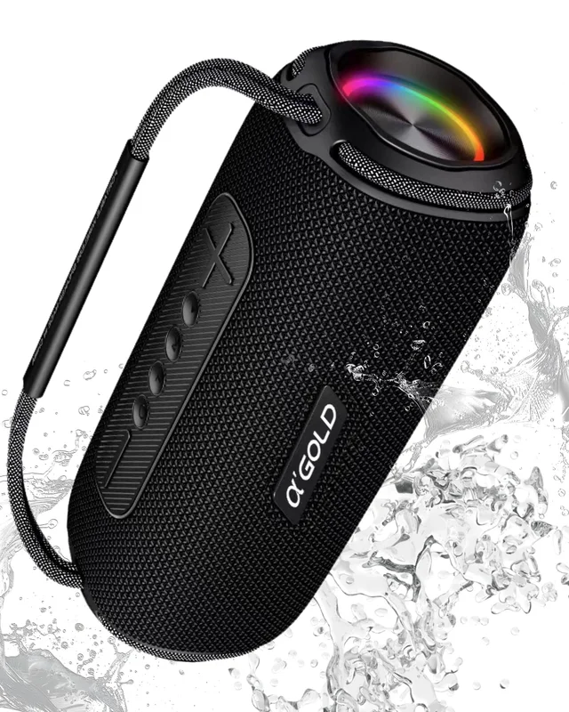 Caixa de Som Bluetooth - 60W / IPX6 À Prova D'água. Portátil, com Bateria para 10 Horas de Música. Entrada Auxiliar e Cartão Micro SD - Equalizador Duplo de Som - TWS - LED RGB e Alça para Transporte
