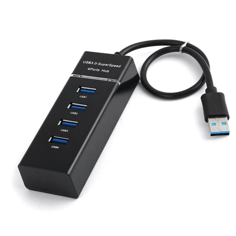 HUB USB 3.0 4 Portas Supervelocidade 5GBPS Indicador LED, Multiuso Compacto e Portátil, Transferência Rápida de Dados, Compatível c/Pen Drive, PC, Impressora, Mouse, Teclado, Console