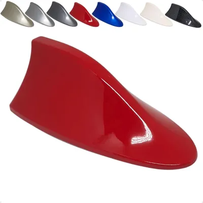 Antena Tubarão Shark com Sinal de Rádio FM AM Multimarcas Ideal para Carros com Teto Curvo (Vermelho)