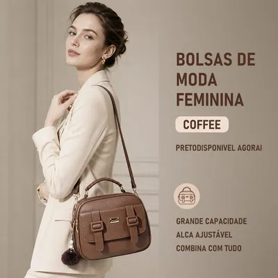 TOMI MITO Bolsa Feminina com Alça Lateral Transversal Faixa de Mão de Couro B736