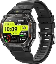 Smartwatch relogio masculino, lanterna,Chamadas Bluetooth, Bateria 5-7 Dias, 120 Modos Esportivos, à prova d'água