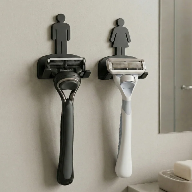 Suporte para Lâmina de Barbear Parede com Fita 3M Organizador Banheiro Barbeador Masculino Feminino