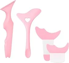 Kit 4 Moldes de Delineado Profissional em Silicone – Multifuncional, Reutilizável e Lavável, para Maquiagem Precisa e Sem Borrões