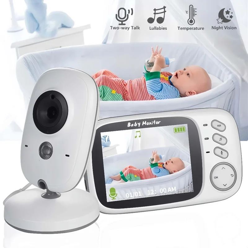 Baba Eletrônica Com Monitor Visão Noturna, Câmera c/ Audio Sensor de Temperatura FLUX