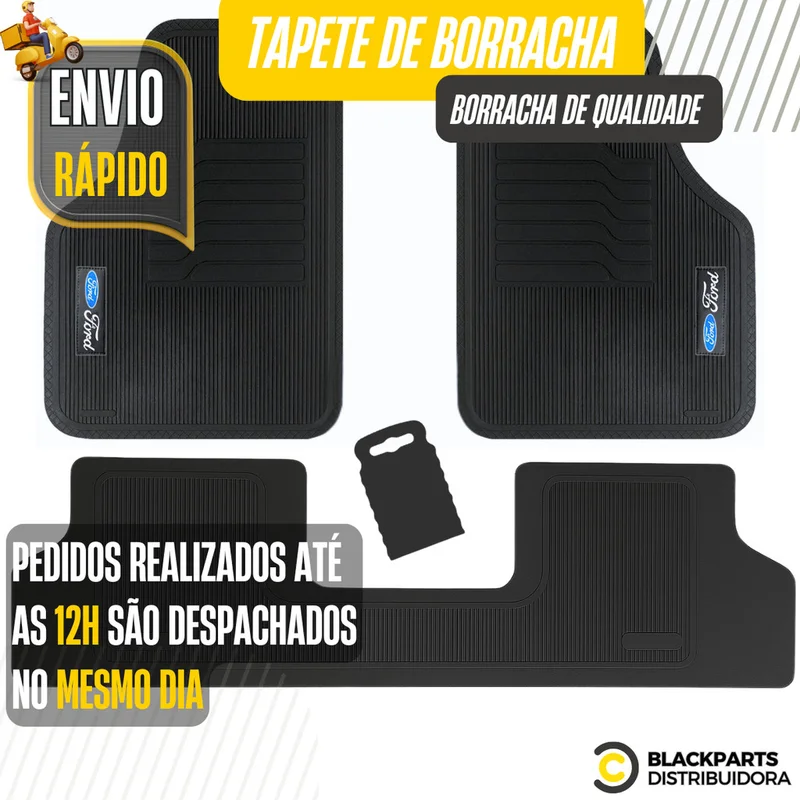 Kit Jogo Tapete Ford Borracha Personalizado Automotivo Impermeável Carro Antiderrapante