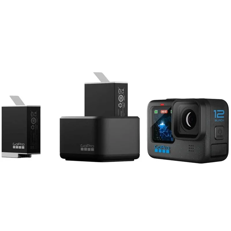 GoPro Carregador de bateria duplo + baterias Enduro para HERO12, HERO11, HERO10 e HERO9 Black