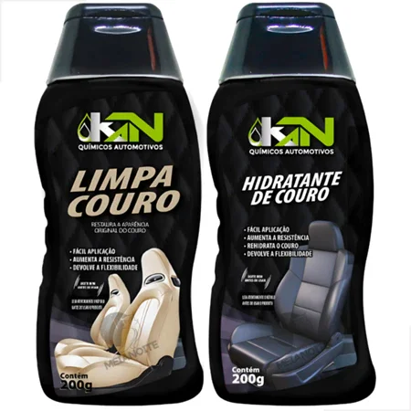 Kit Hidratante de Couro e Limpa Couro Automotivo para Bancos Cadeiras Gamer Bolsas Sapatos Sofás
