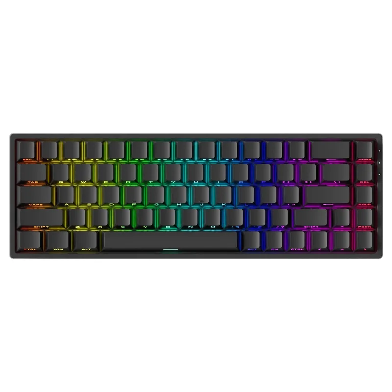 Teclado Magnético Gamer Akko Monsgeek Fun68 RGB Preto 8K Switch Akko Glare Linear Hall Effect ANSI Rapid Trigger SOCD DKS Mod Tap