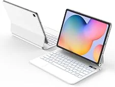 BETTDOW Capa com Teclado e Trackpad para Samsung Galaxy Tab S6 Lite 10.4" Polegadas, 2024 SM-P620/P625/2022 SM-P613/P619/2020 SM-P610/P615/P617, Flexível e portátil teclado Bluetooth sem fio branco