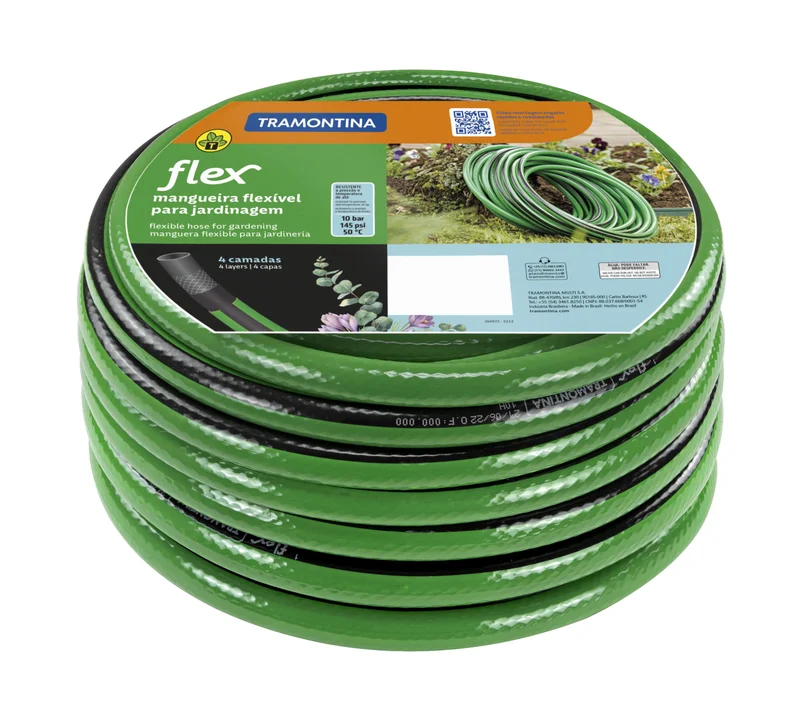 Tramontina Mangueira Pvc S/Esguicho Flex Especial 50m Verde e Preta