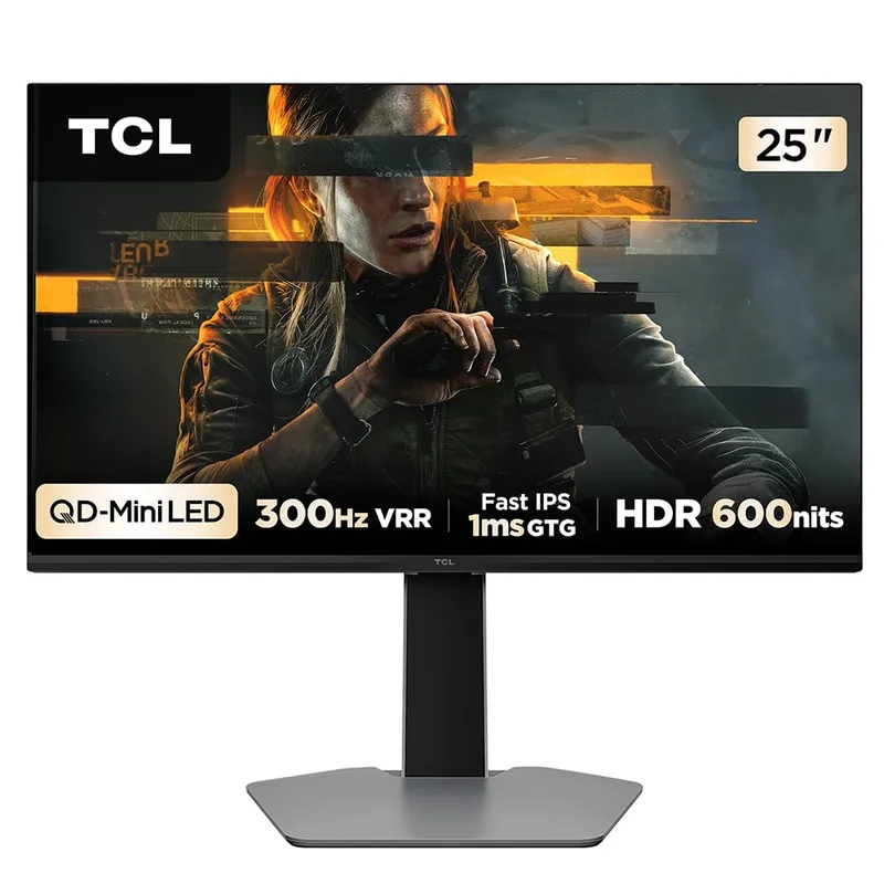 Monitor Gamer, TCL, 25 Polegadas, QD-Mini LED, 300Hz, 1ms (GtG), Freesync, HDR 600 nits, 25G64