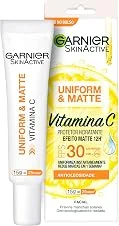 Garnier Uniform & Matte Protetor Hidratante Facial com Vitamina C e Ação Antioxidante, Controla a Oleosidade e Reduz Marcas, Efeito Matte 12h, FPS 30, 15ml