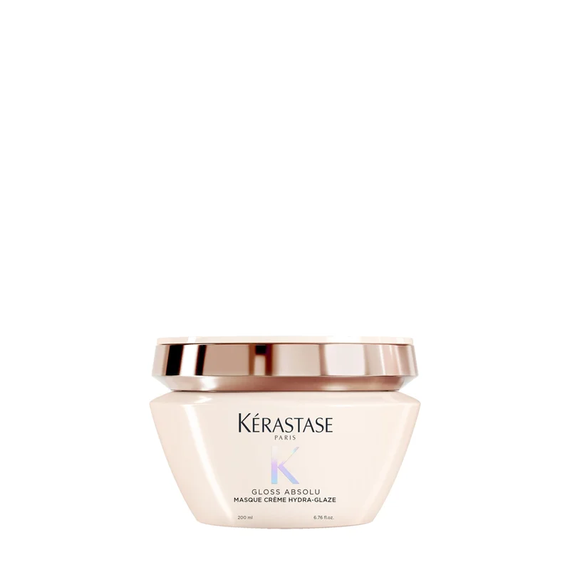 Kérastase Gloss Absolu Frizz-Glaze Cream, creme modelador antifrizz para cabelos com muito frizz, com ácido glicólico, ácido hialurônico e óleo de rosa mosqueta, 240 ml