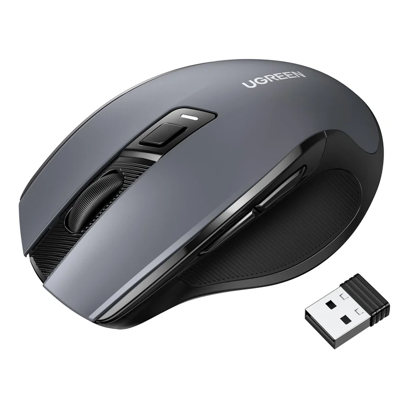 UGREEN Mouse Sem Fio 2,4 GHz com Receptor USB, Alcance de 15 m, Ergonômico de 6 Botões, Ajustável até 4000 DPI, Compatível com PC, Notebook, MacBook, Windows 11/10, macOS, Linux
