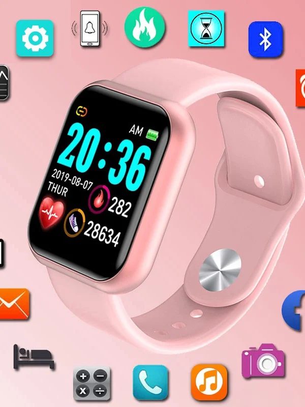 Relógio Smartwatch D20 Pro Bluetooth Coloca Foto na Tela Monitor Cardíaco Pressão Esportivo Android iPhone
