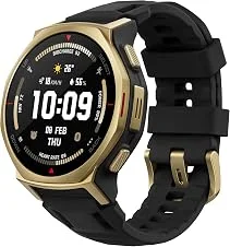 Amazfit T-Rex 3 Pro 44mm Relógio Inteligente Outdoor 10 ATM, 180+ modos, AMOLED, GPS, bateria 25 dias, para Android e iOS (Preto e Dourado)