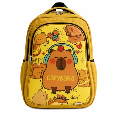 Kit Mochila Capybara Lilás Resistente à Água + Estojo Temático (Capybara ou Panda) com Adesivos e Bonecos Surpresa | Reforçada e Super Espaçosa