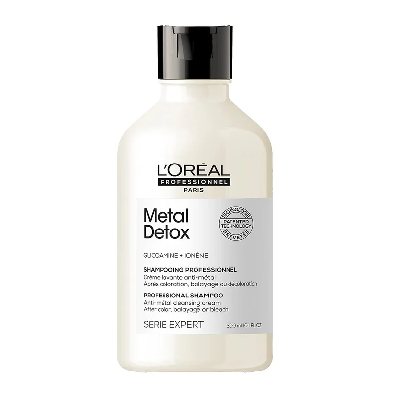 L'Oréal Professionnel Shampoo Metal Detox, para maciez, brilho & sedosidade, maior durabilidade da cor, para cabelos coloridos e danificados, 300ml