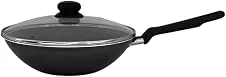 Frigideira Funda Antiaderente Wok Com Tampa- Tramontina (Grafite, 24 Cm)