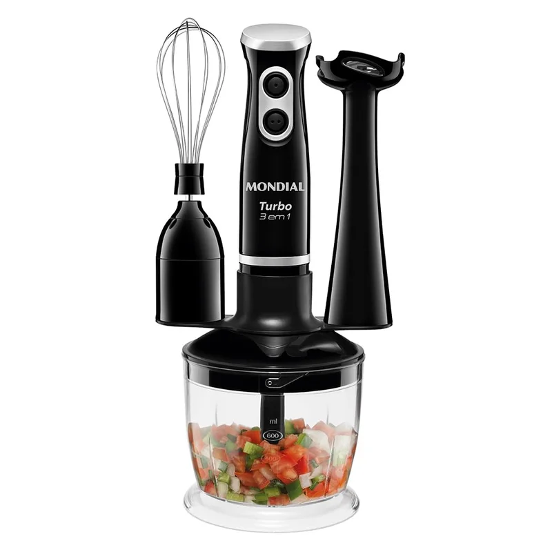 MONDIAL Mixer Turbo 3 em 1, Preto, 500W, 220V - M-14