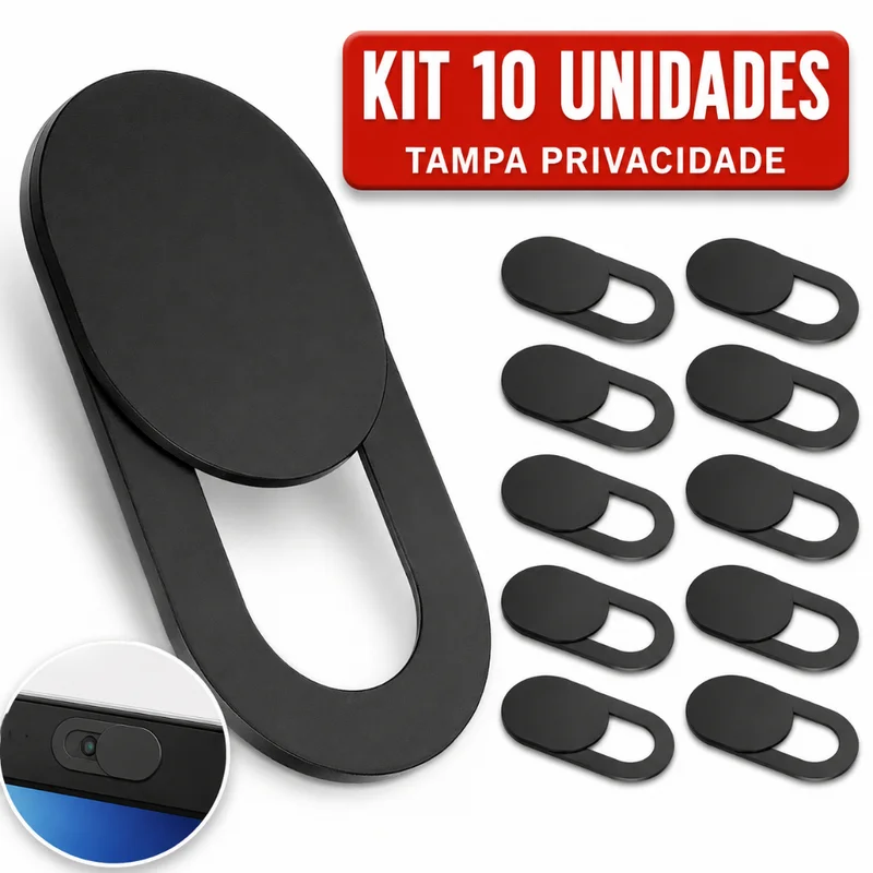 Kit 3/6/12 Tampa Webcam Slide Protetor Camera Notebook Laptop Celular Privacidade Anti Espiao Fina
