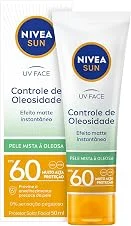 NIVEA SUN Protetor Solar Facial UV Face Controle de Oleosidade FPS 60 50ml, Muito Alta Proteção UVA/UVB, Efeito Matte, Controle do Brilho, Cuidado Diário