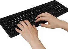 Teclado USB com Layout ABNT2, Numérico, Design Ergonômico, Teclas Silenciosas, Preto